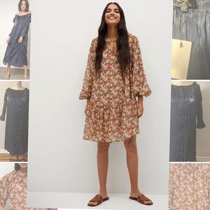 MANGO PRINTED DRESS with Balloon Sleeves